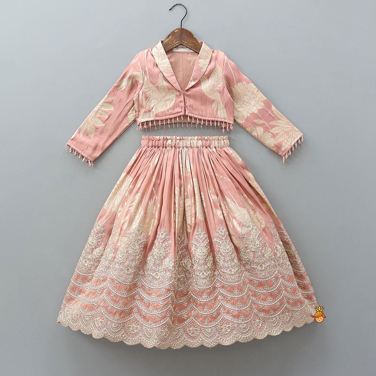 Blazer-Style Top And Scalloped Hem Lehenga