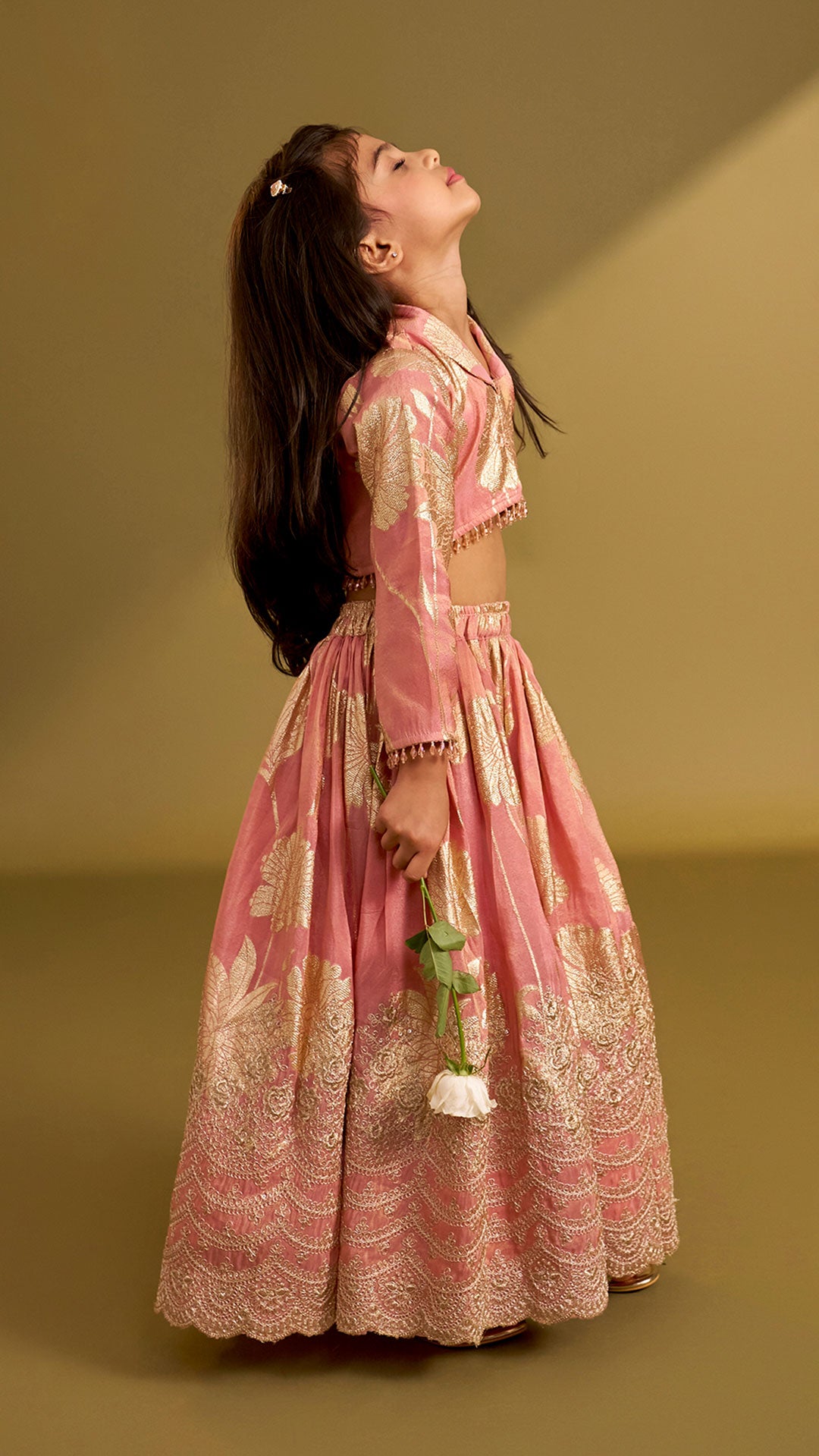 Blazer-Style Top And Scalloped Hem Lehenga
