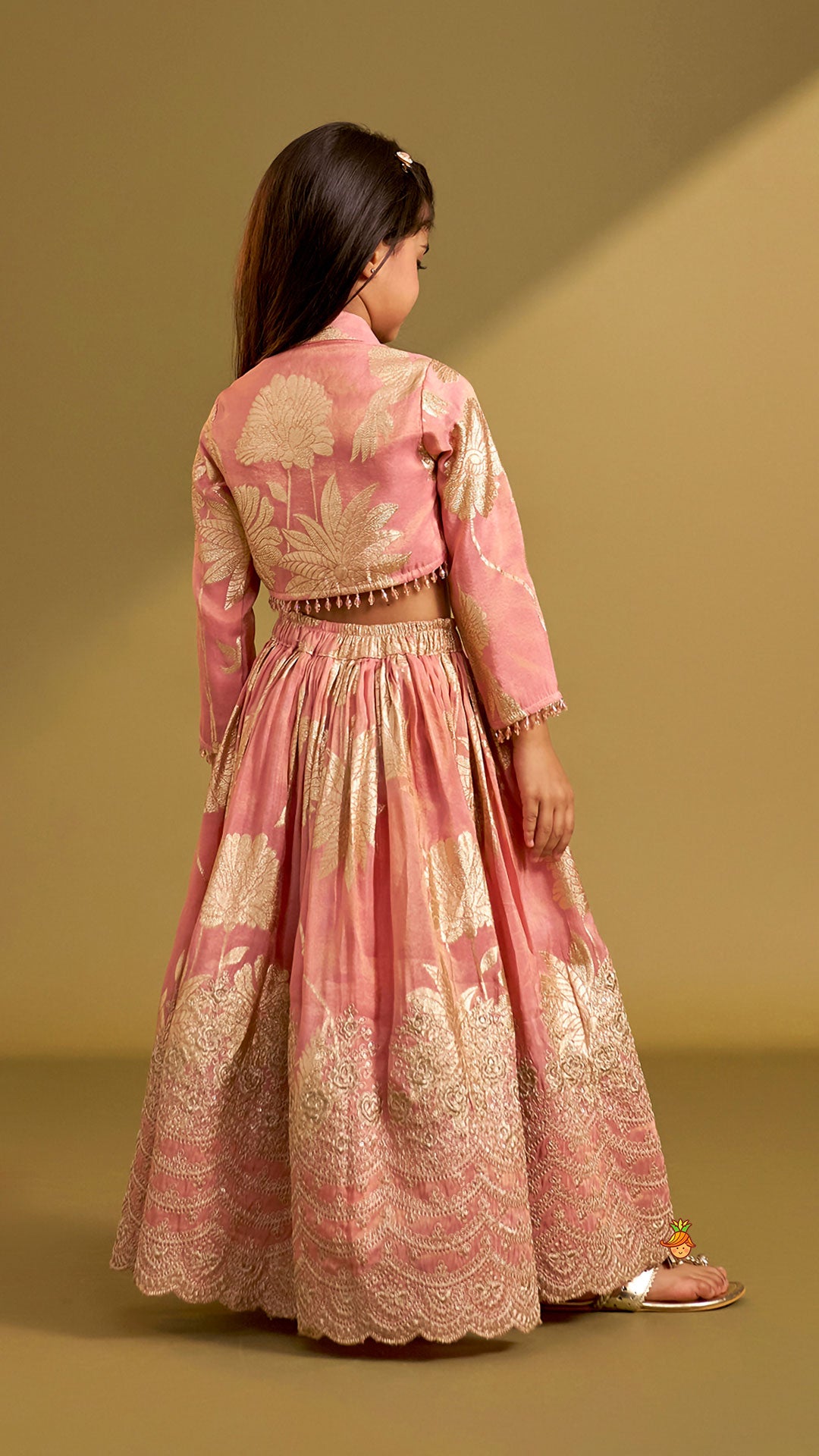 Blazer-Style Top And Scalloped Hem Lehenga
