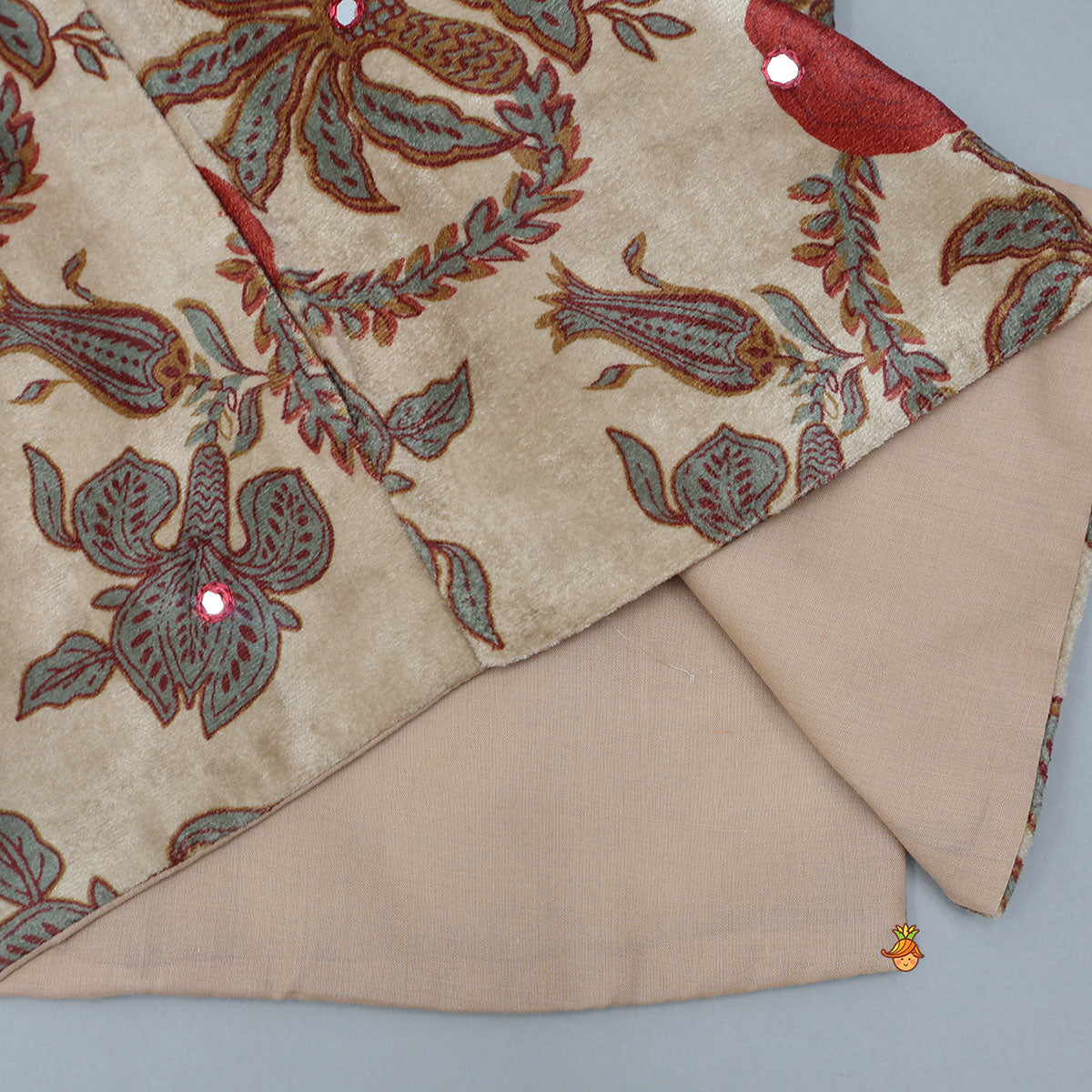 Ethnic Kurta With Velvet Jacket And Pyjama