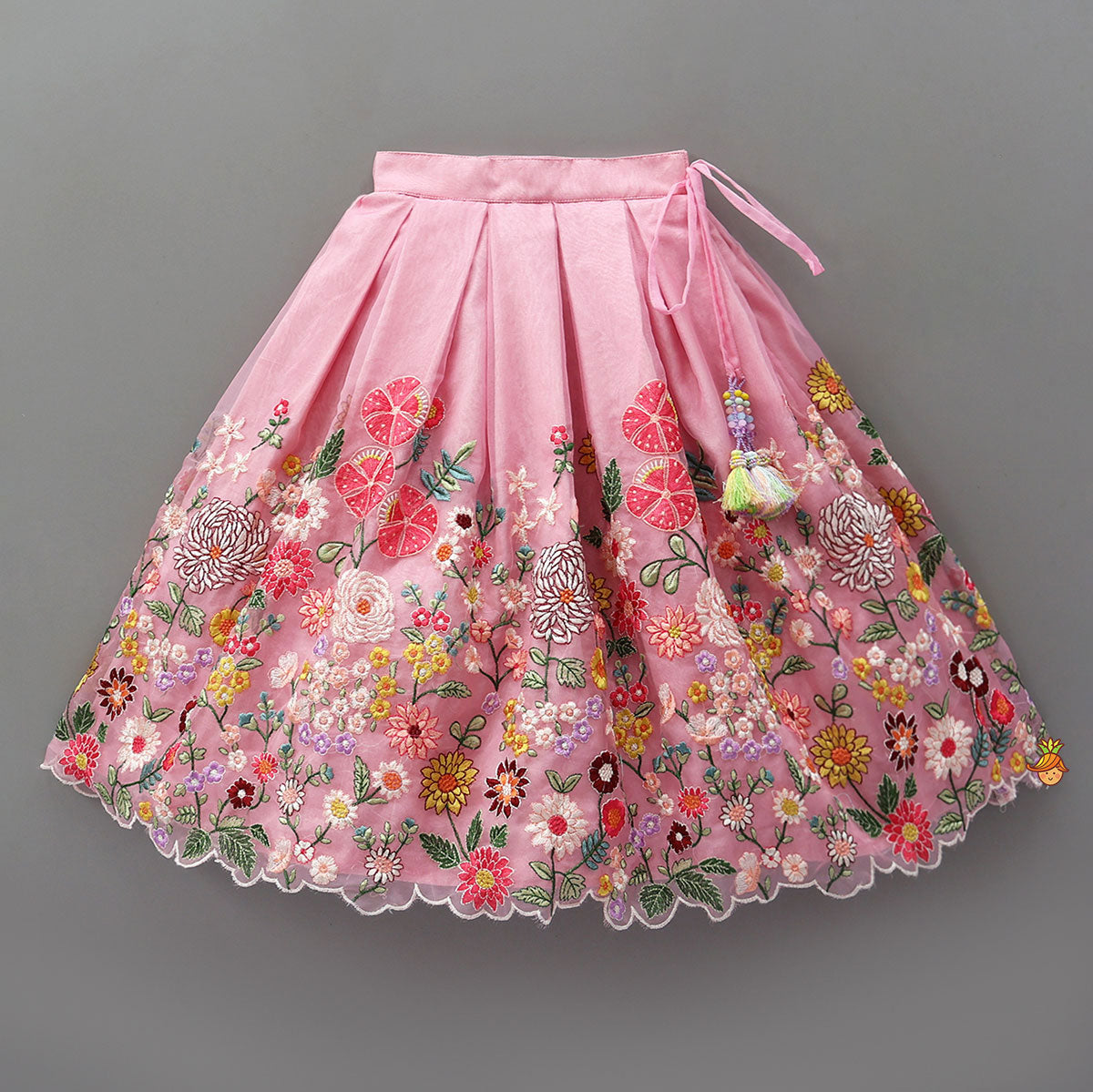 Collar Neck Front-Open Elegant Top And Heavy Embroidered Lehenga