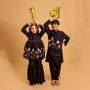 Ethnic Kurta With Embroidered Flap And Pyjama twinning model image 2
