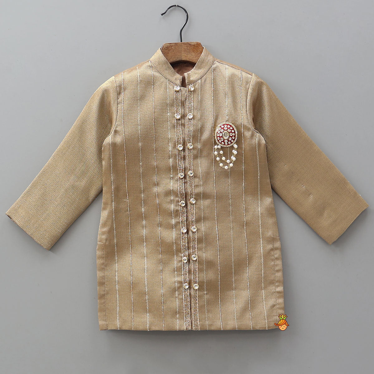 Ethnic Embellished Sheen Kurta With Matching Sheen Dhoti