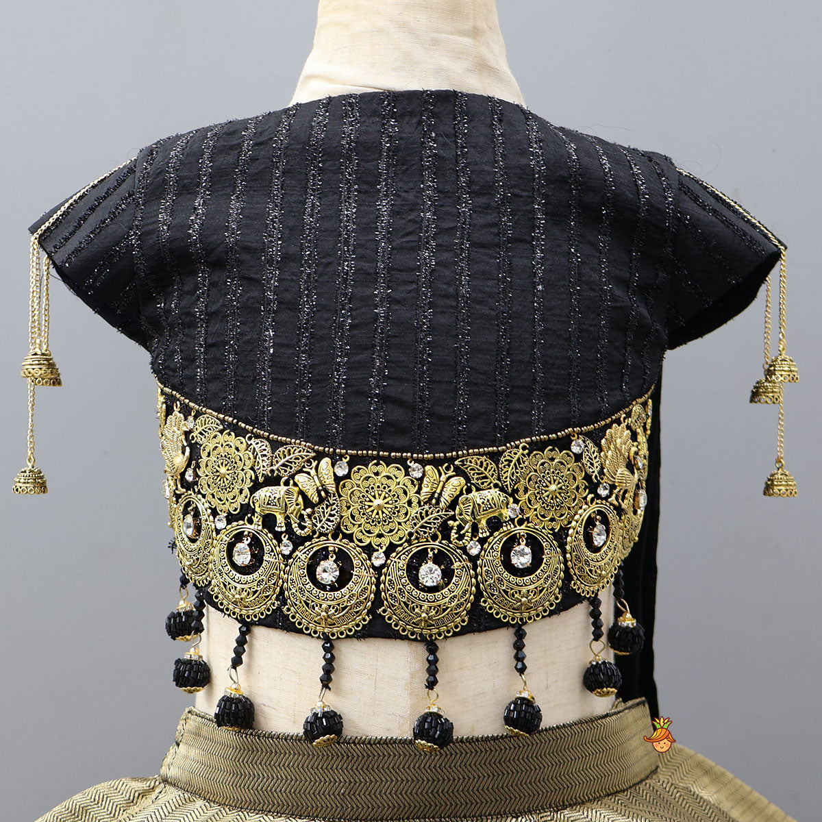 Charming Drape Top With Triple-Layered Lehenga