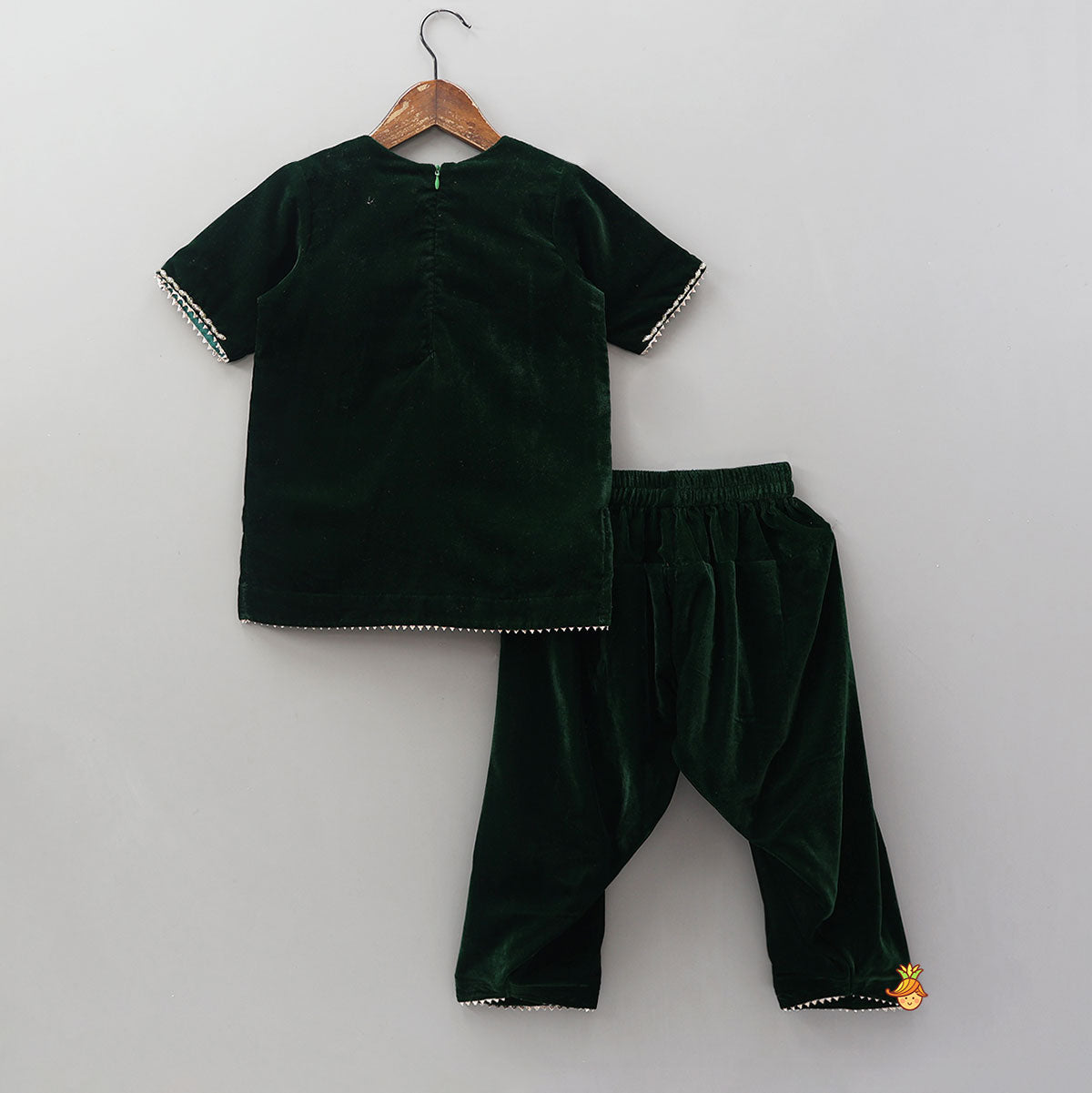 Hand Embroidered Adorable Kurti And Salwar With Contrasting Dupatta