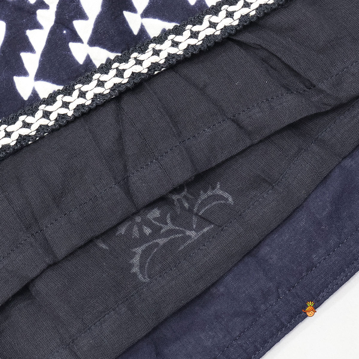 Chevron Printed Cotton Top And Lehenga With Matching Dupatta