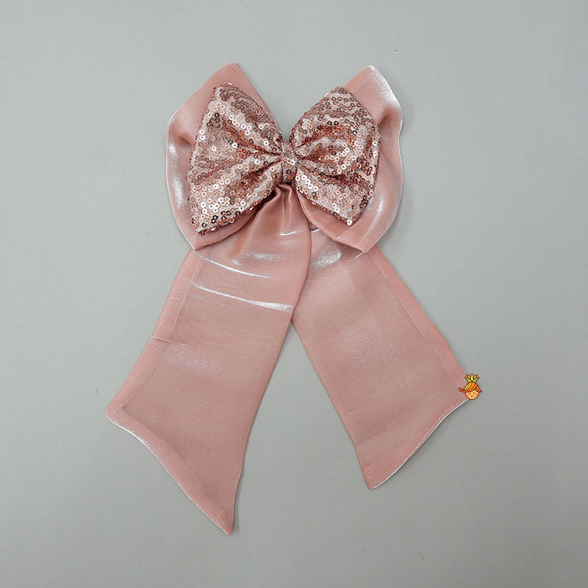 Dual Bow Adorned Sheen Hair Clip