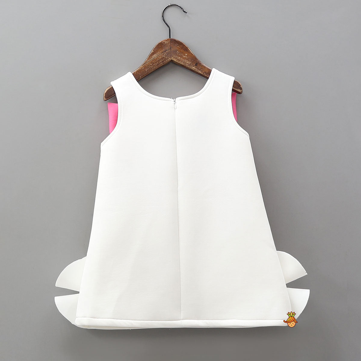 Ruffle Hem Dress With Bow Adornment