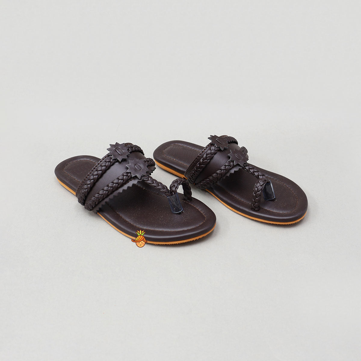 Stylish Toe-Ring Kolhapuri Flats With Braided Detailing