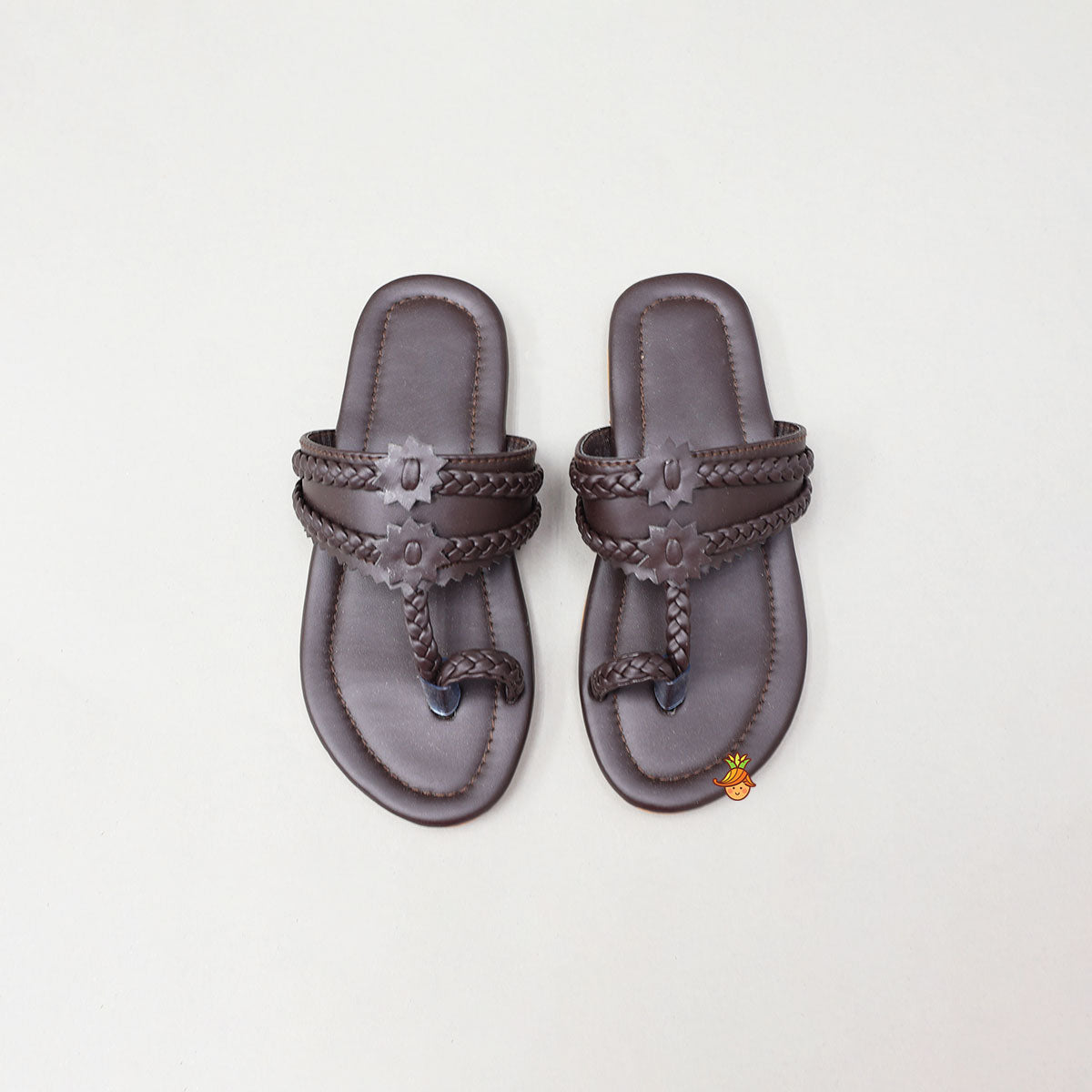 Stylish Toe-Ring Kolhapuri Flats With Braided Detailing