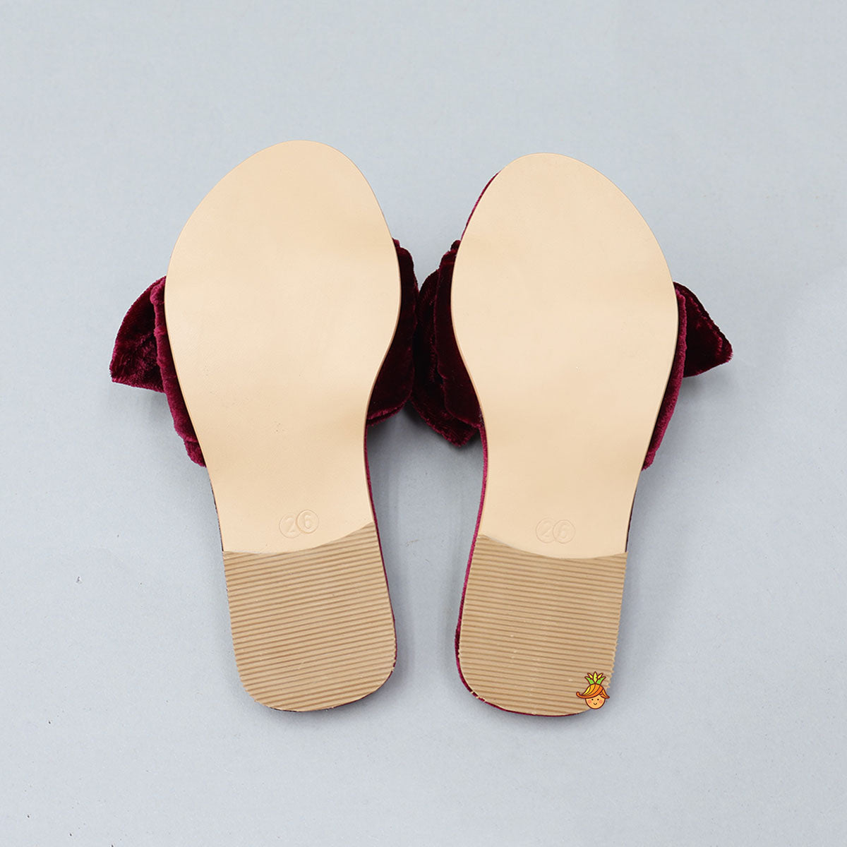 Adorable Bow Embellished Velvet Flats