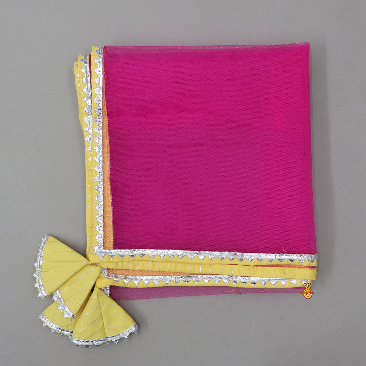 Lurex Striped Kurti And Pant With Contrasting Dupatta And Matching Sling Bag