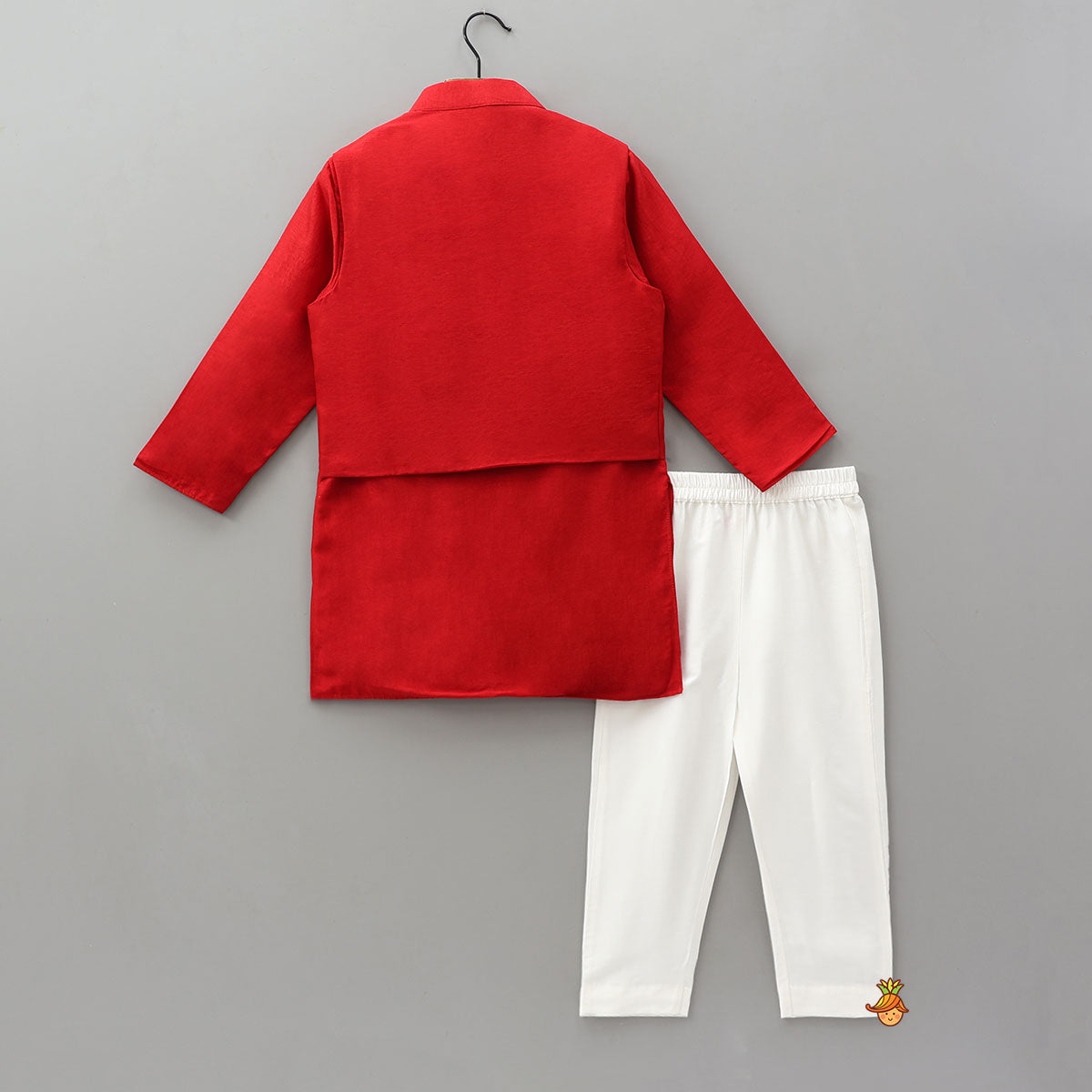 Ethnic Kurta With Embroidered Jacket And Pyjama