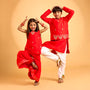 Ethnic Kurta With Embroidered Jacket And Pyjama twinning model image 2
