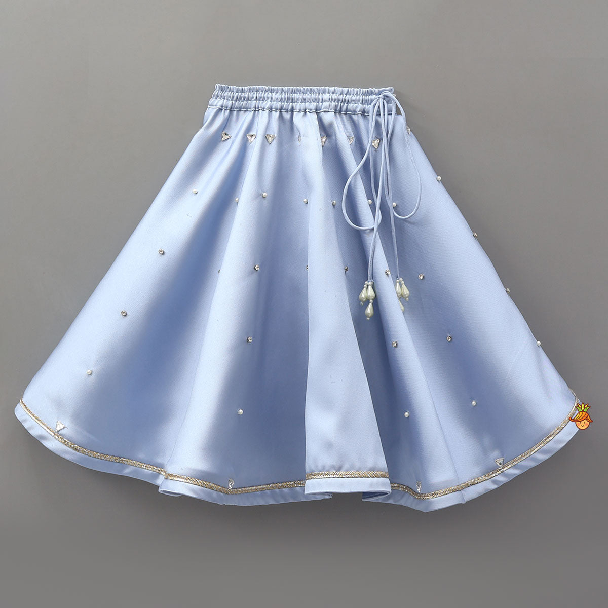 V Neck Sequins Floral Embroidered Top And Lehenga With Matching Dupatta