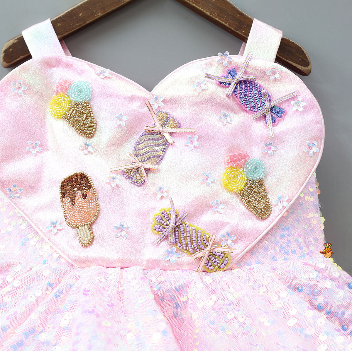 Glittery Heart-Shaped Embellished Dress