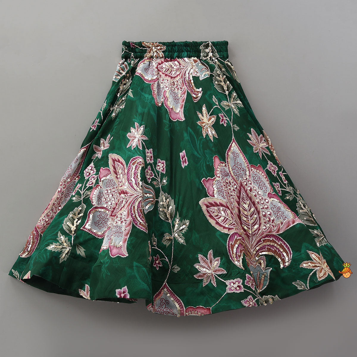 Elegant Layered-Sleeve Top And Lehenga With Stylish Dupatta