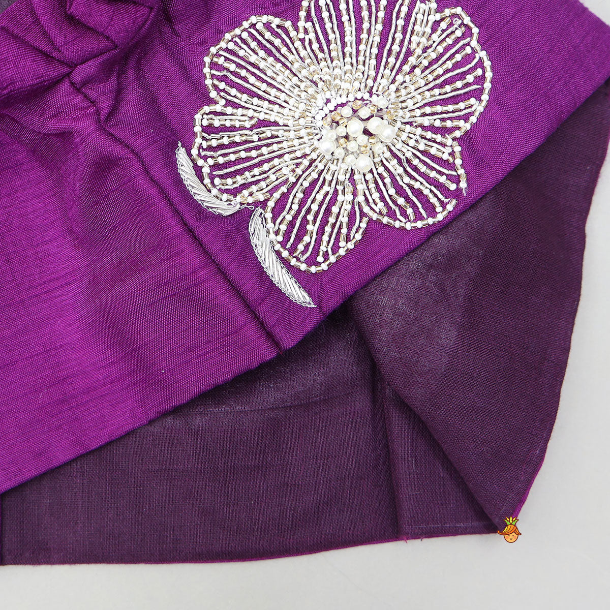 Pleats Detail Top And Organza Lehenga With Matching Dupatta