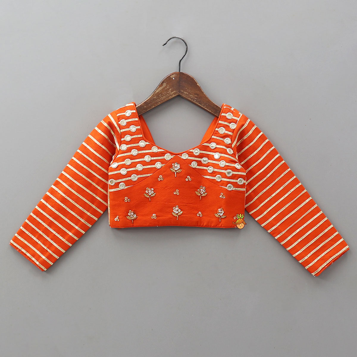 Stunning Gota Lace Detail Top And Lehenga With Matching Dupatta