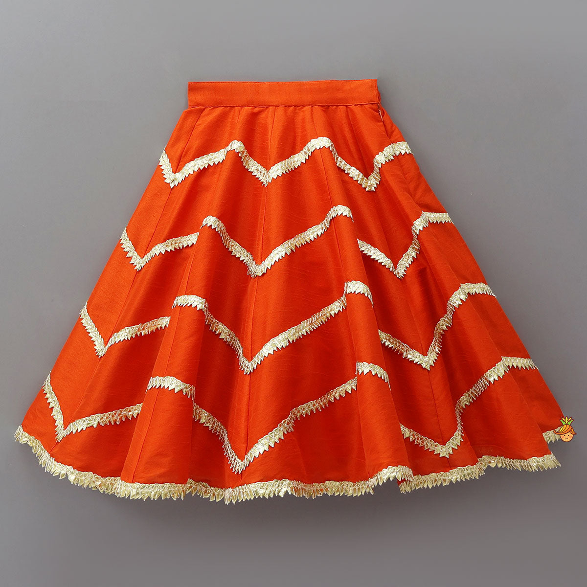 Stunning Gota Lace Detail Top And Lehenga With Matching Dupatta