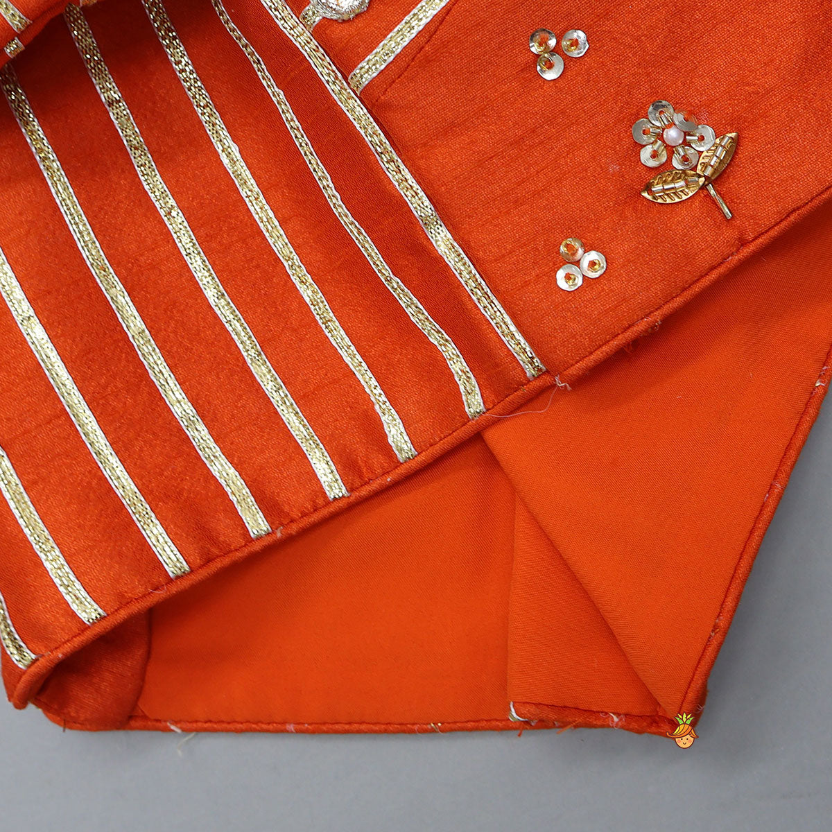 Stunning Gota Lace Detail Top And Lehenga With Matching Dupatta