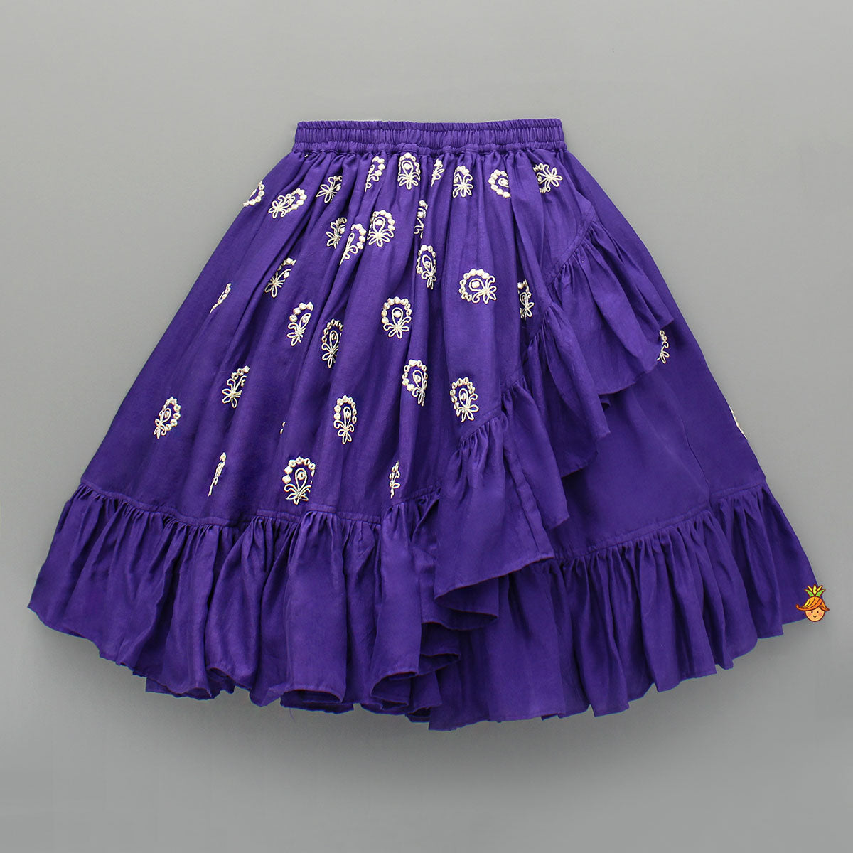 Dori Embroidered Strappy Top And Stylish Layered Lehenga