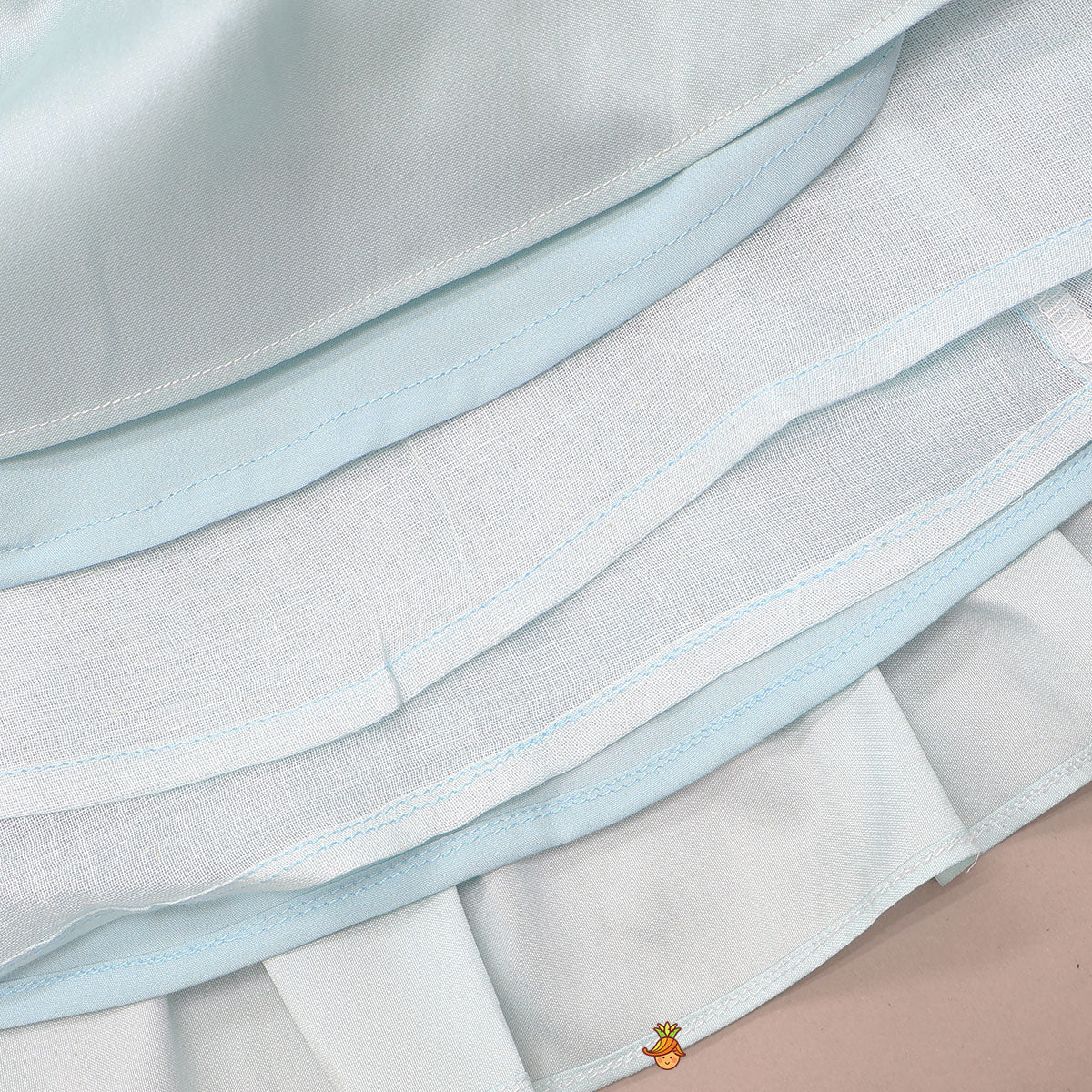 Elegant Strappy Shiny Top With Multi-Layered Lehenga