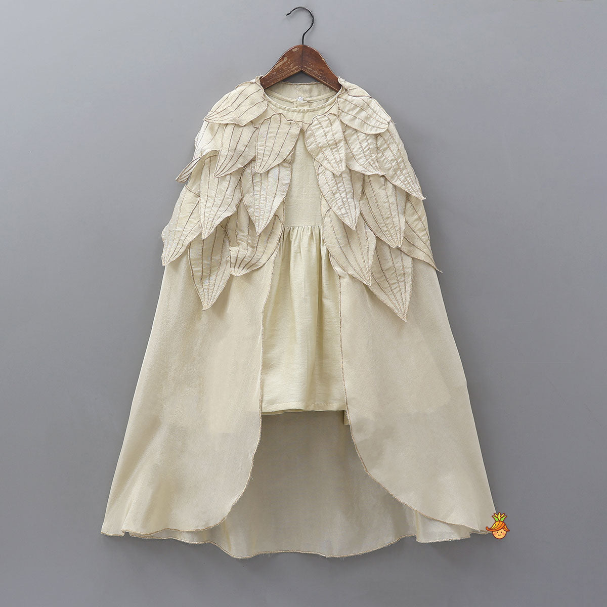 Dress With Applique Work Shimmery Cape