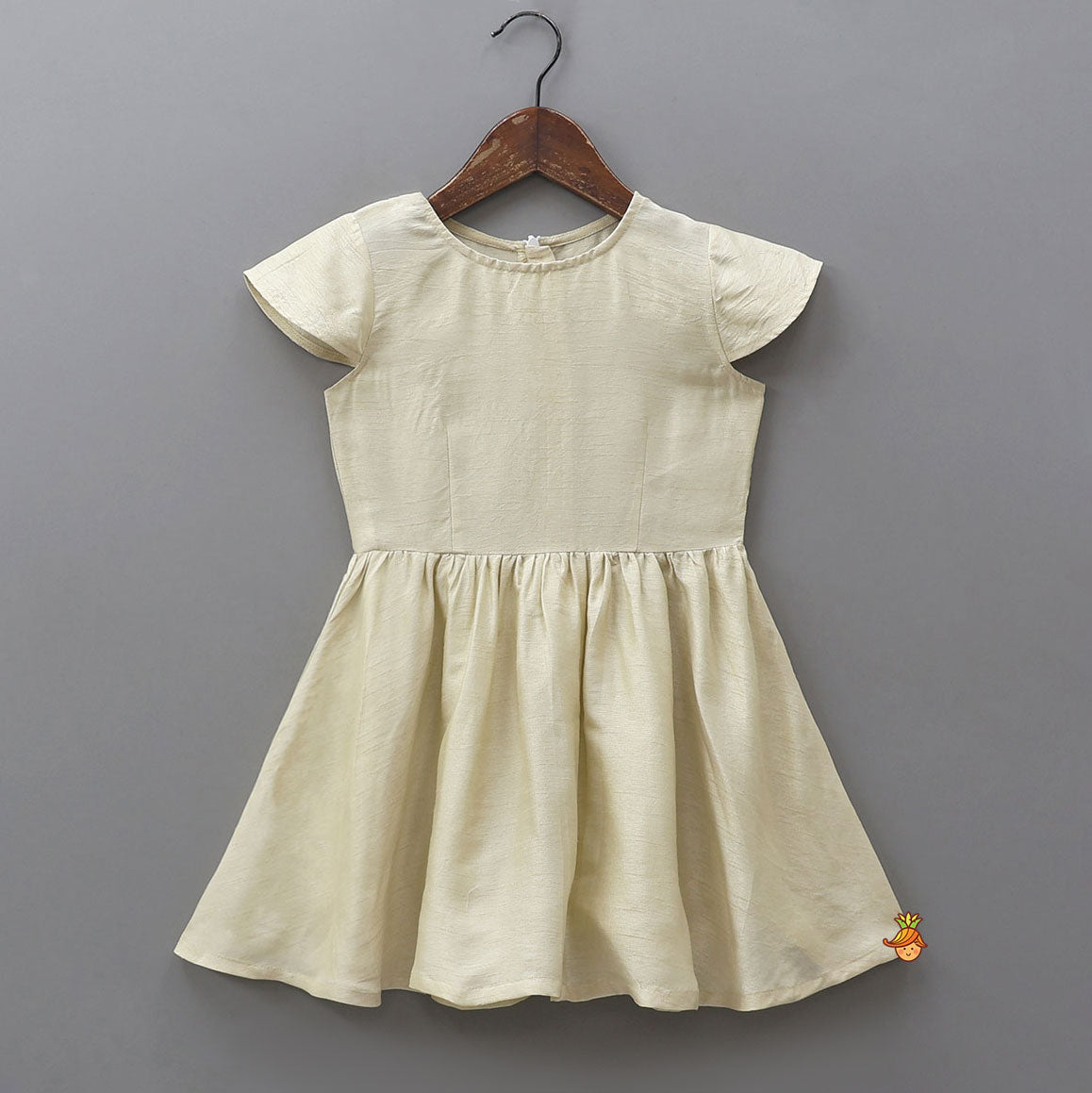 Dress With Applique Work Shimmery Cape