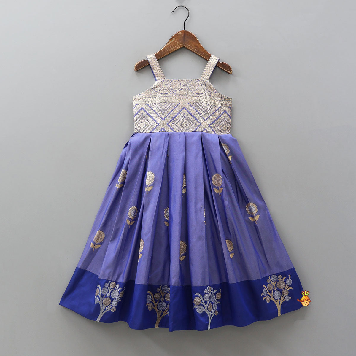 Brocade-Embellished Strappy Sheen Kurti