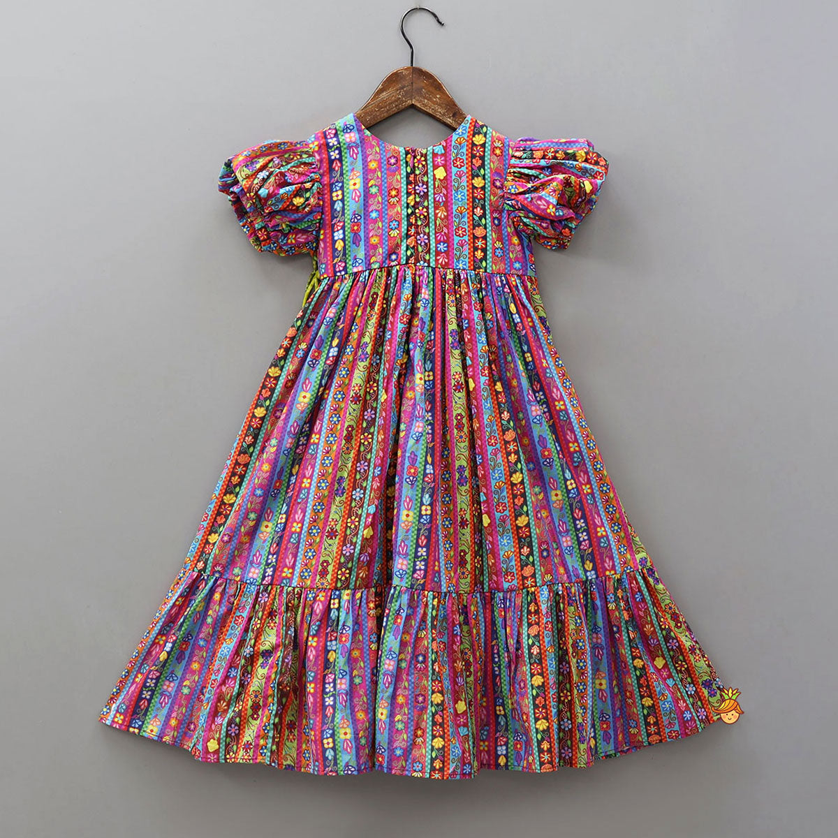 Adorable Floral Printed Kurti With One-Sided Dual Flap