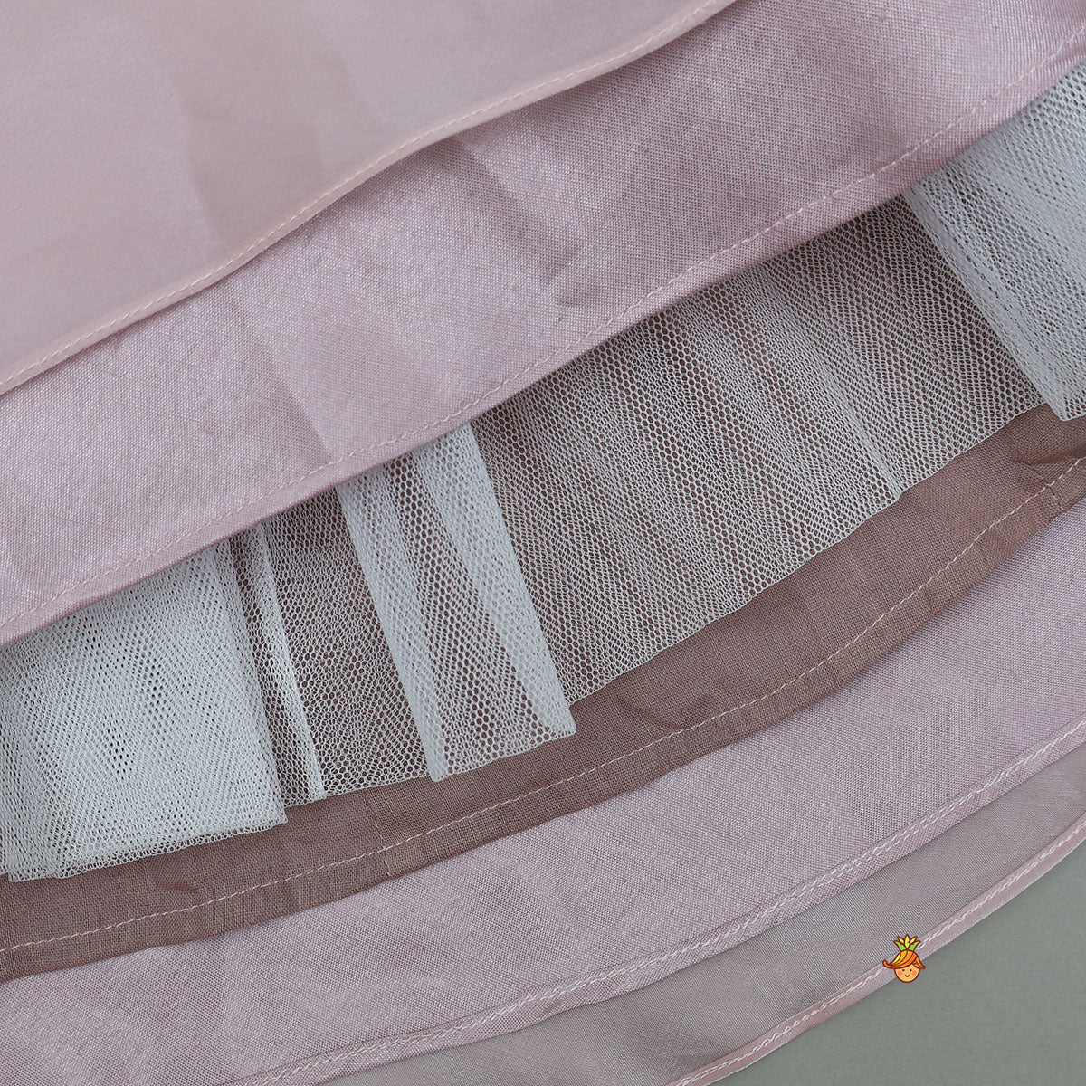 Stylish Sheen Gown With Fabric Flower Enhancement