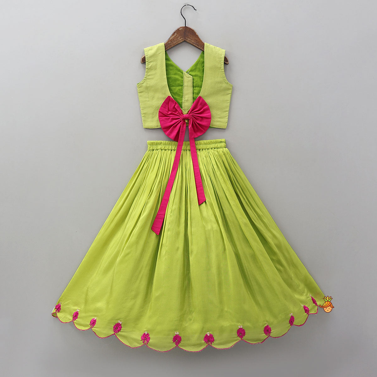 Front-Open Zari Embroidered Top And Lehenga