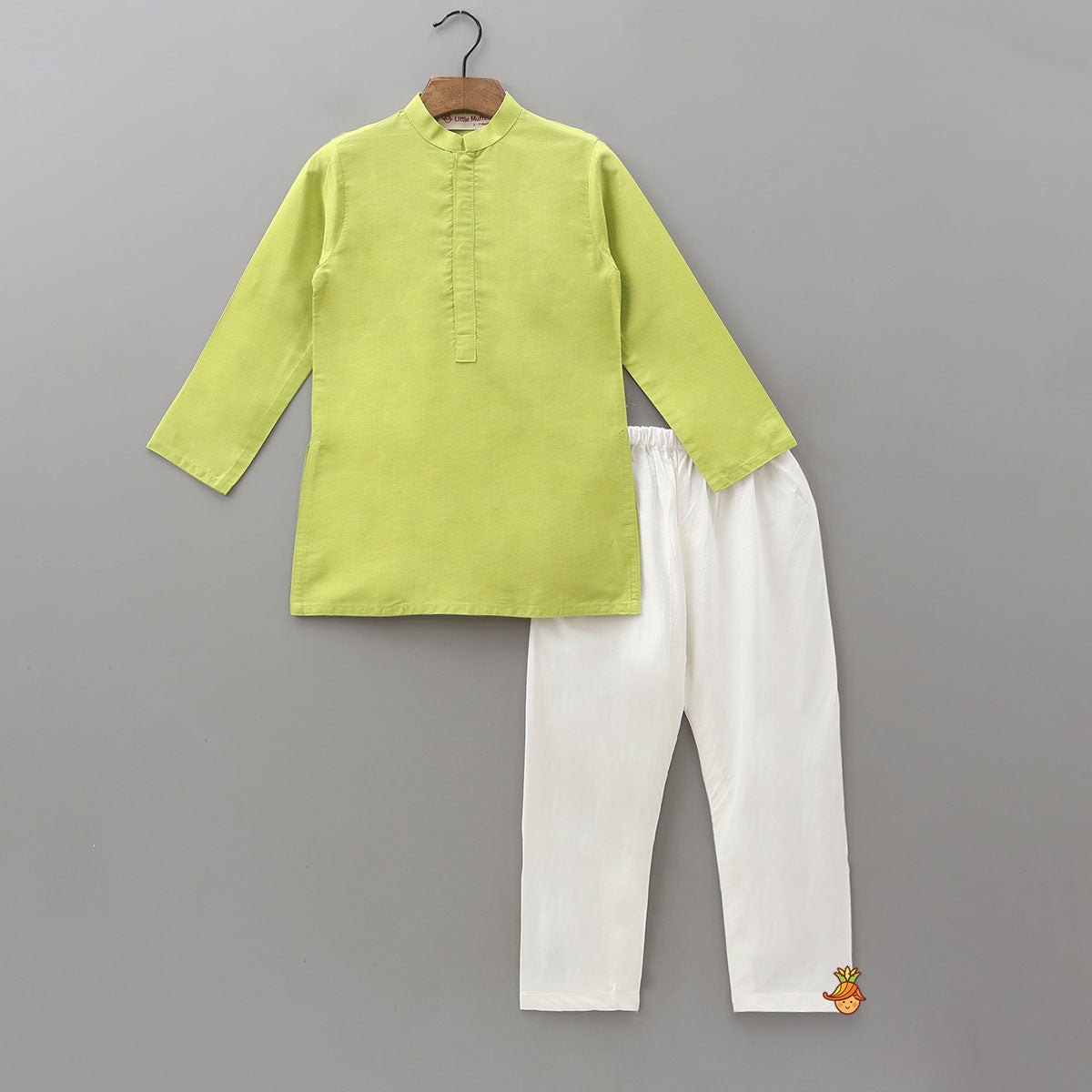 Cotton Silk Kurta With Embroidered Jacket And Pyjama