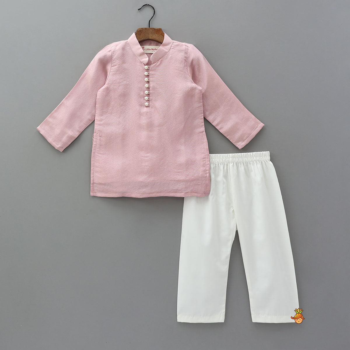 Shimmery Kurta With Shimmery Front Open Hand Embroidered Jacket And Pyjama