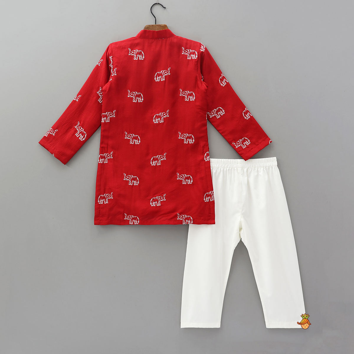 Animal Motif Embroidered Kurta And Pyjama