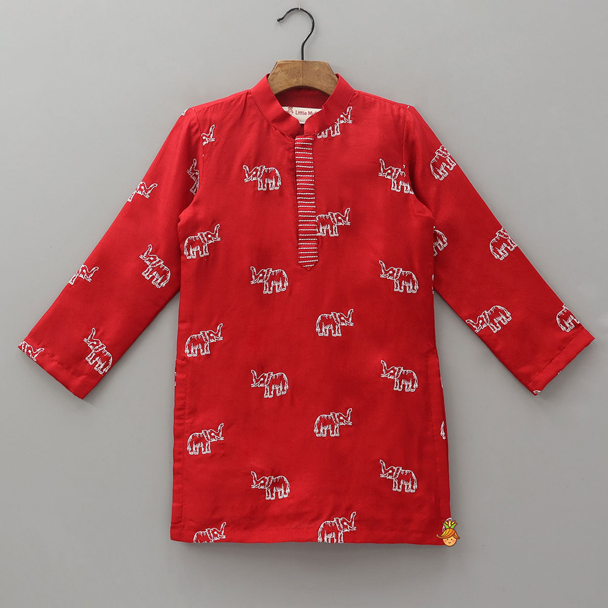 Animal Motif Embroidered Kurta And Pyjama