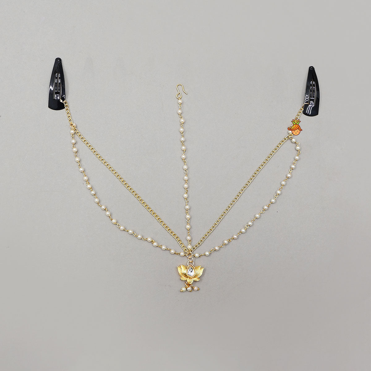 Beautiful Lotus Chain Maang Tikka