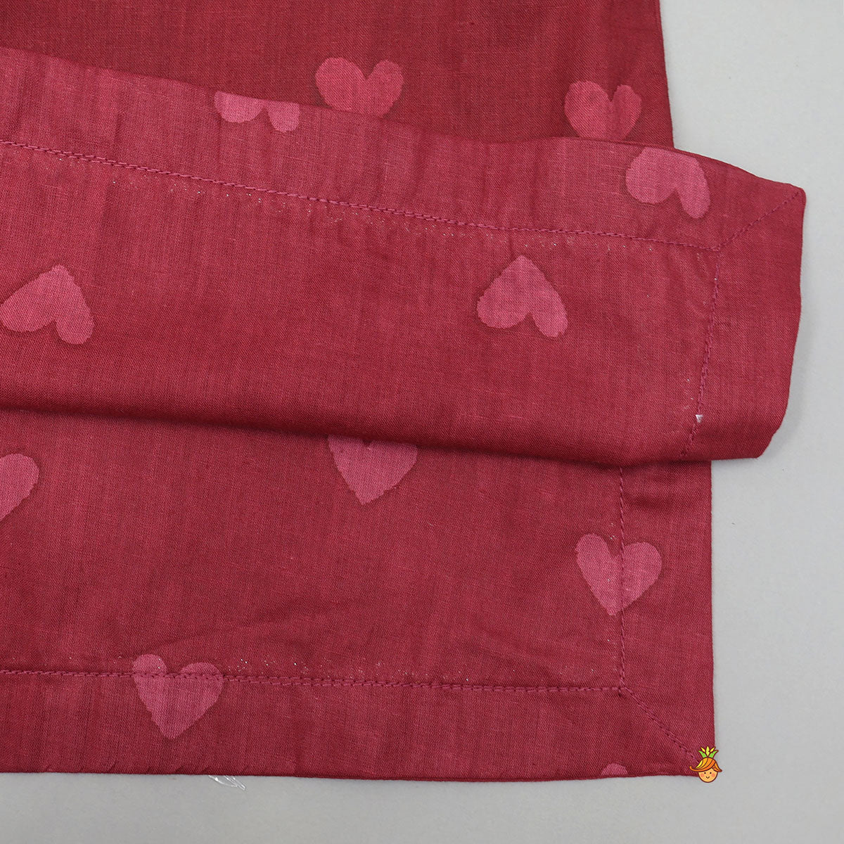 Heart Printed Strappy Kurti And Layered Sharara With Matching Dupatta