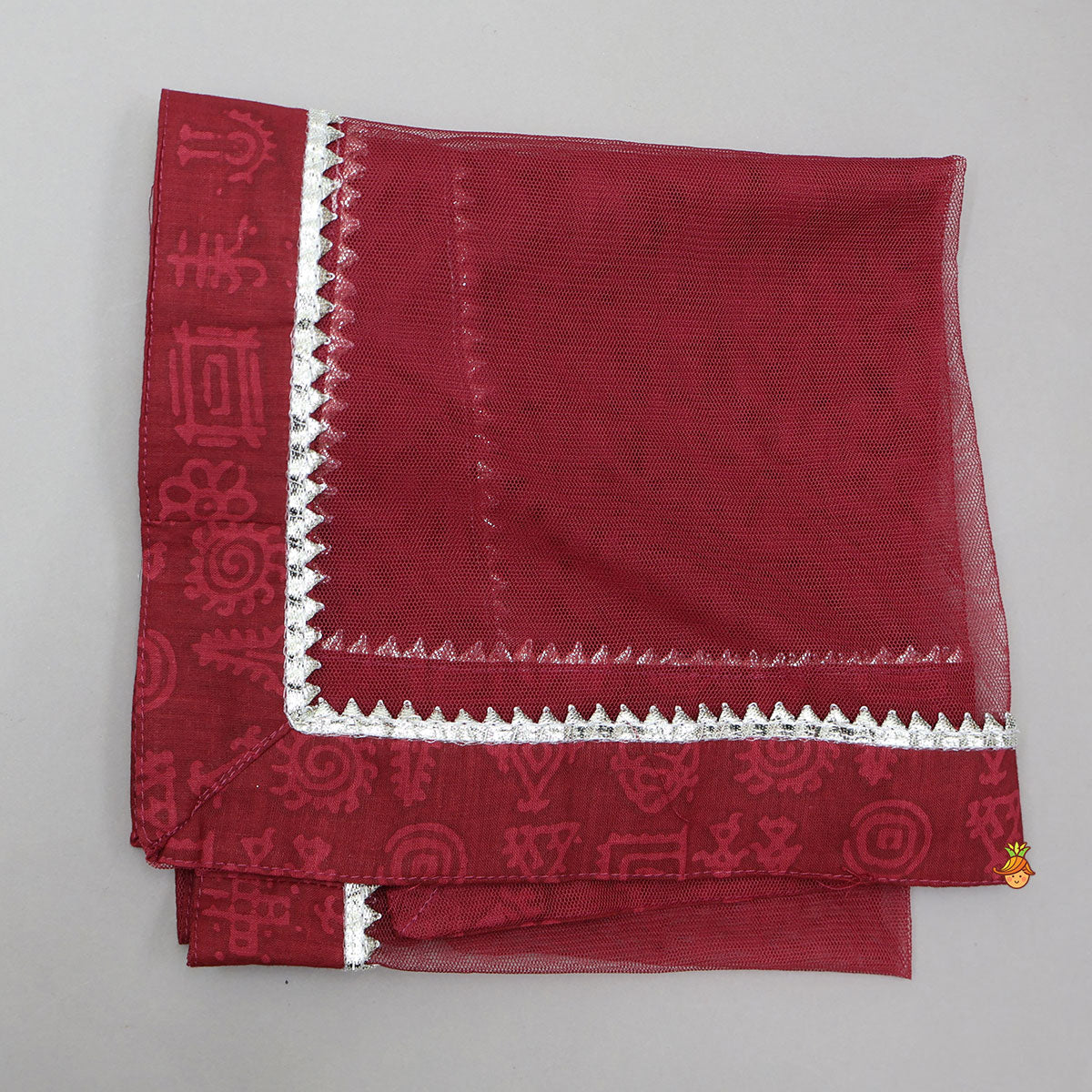 Heart Printed Strappy Kurti And Layered Sharara With Matching Dupatta