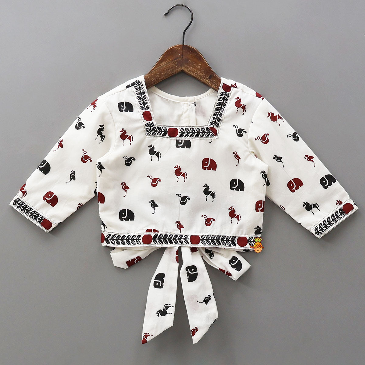 Back Knot Detail Top And Lehenga