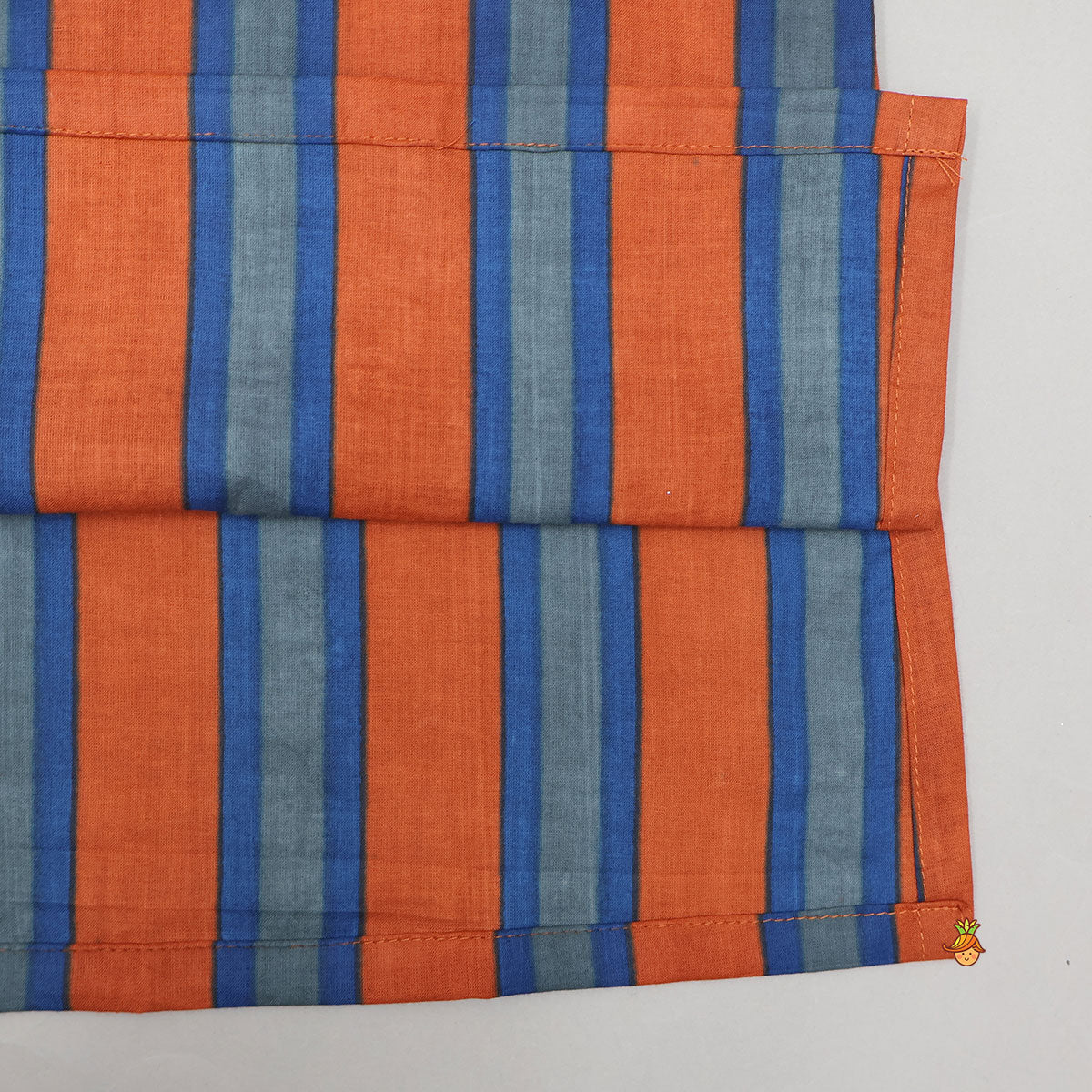 Vertical Striped Ethnic Kurta With Printed Jacket And Pyjama