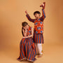 Faux Pocket Printed Top And Striped Lehenga twinning model image 2