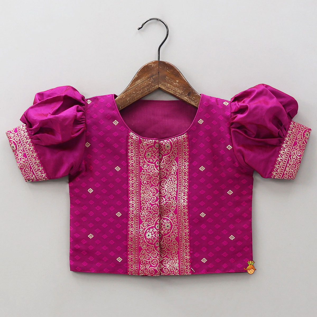 Puff Sleeves Top With Brocade Lehenga