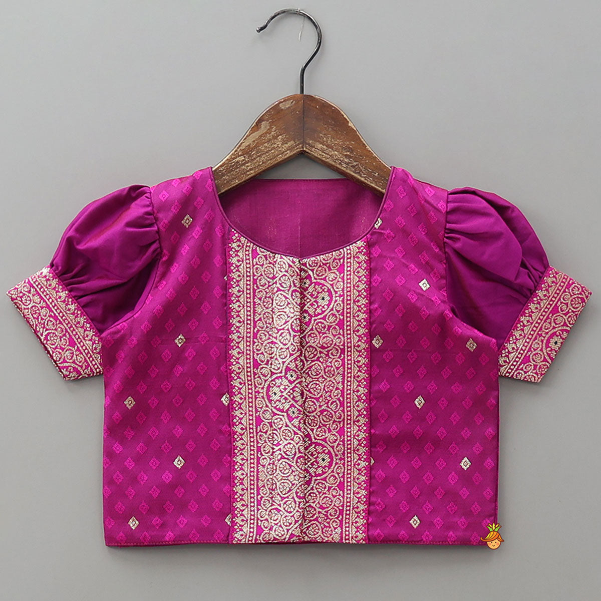 Puff Sleeves Top With Brocade Lehenga