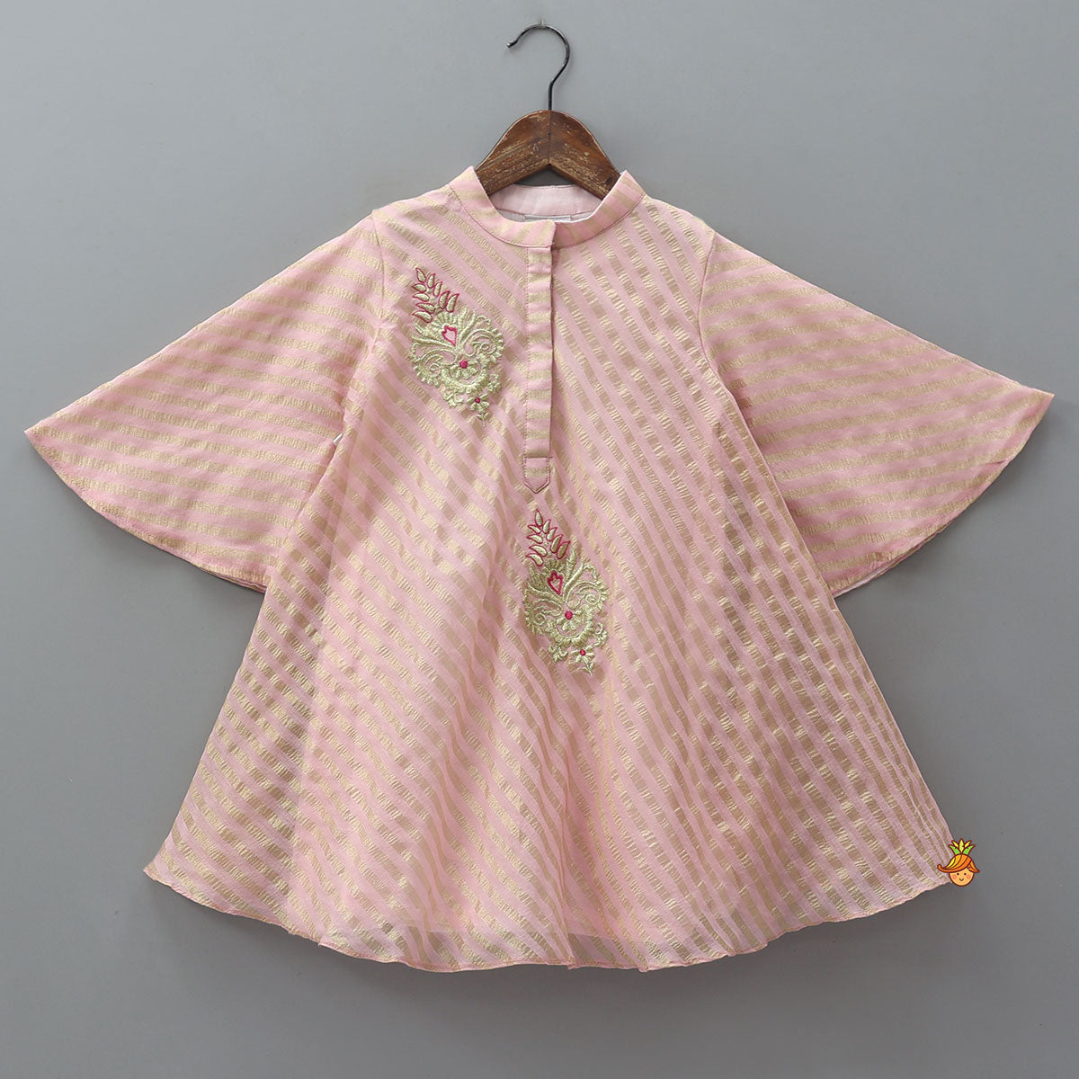 Flared Sleeve Striped Kurti And Pant