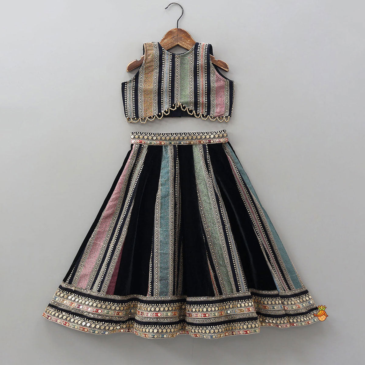 Sequins And Thread Work Top With Lehenga