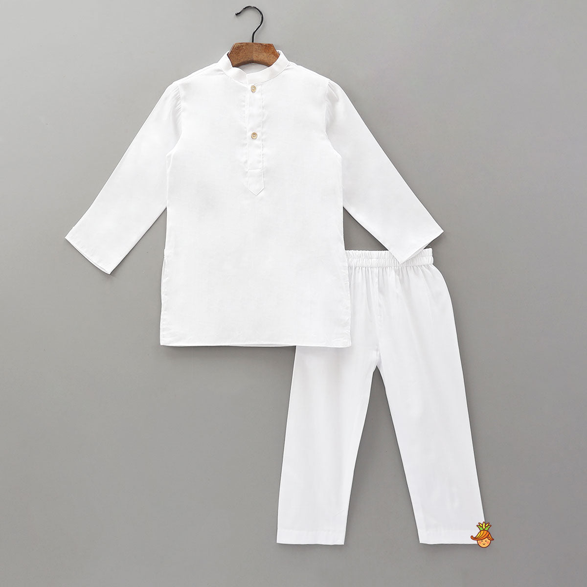 Ethnic Kurta With Adorable Floral Work Jacket And Pyjama