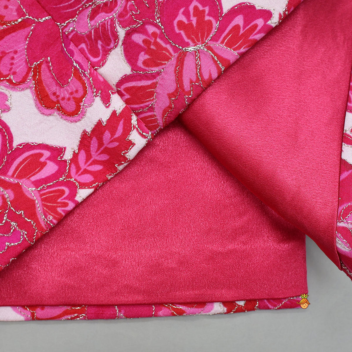 Ethnic Kurta With Adorable Floral Work Jacket And Pyjama