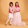 Stand Collar Elegant Top And Floral Tassels Embellished Lehenga twinning model image 1